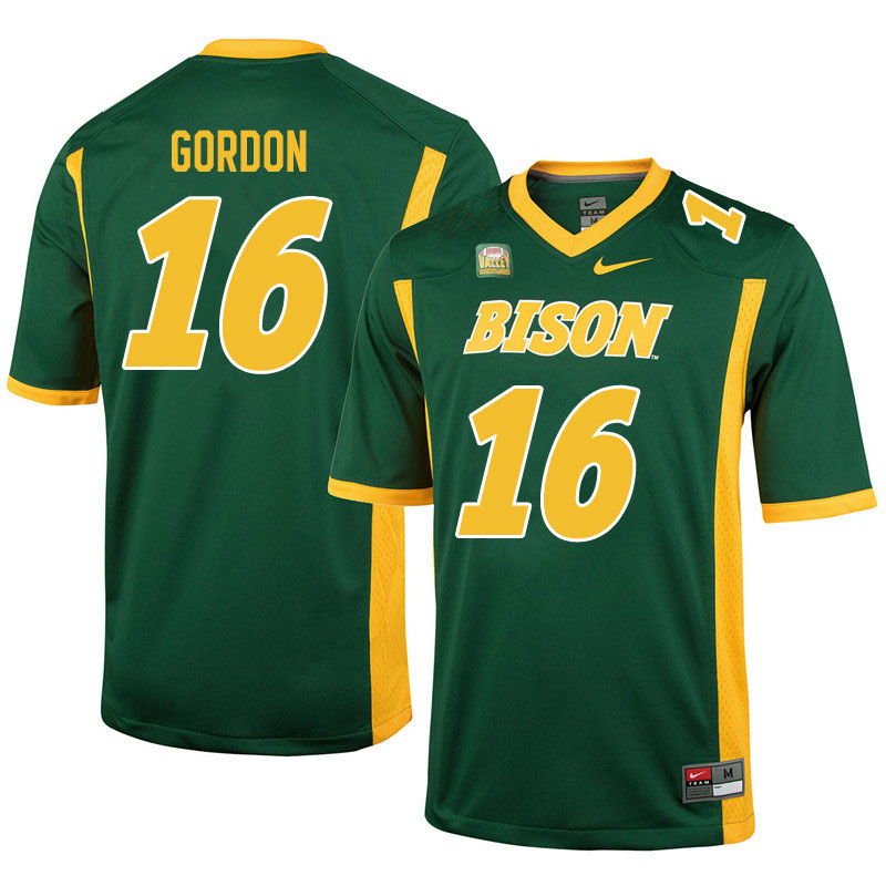 Men #16 Tyson Gordon North Dakota State Bison College Football Jerseys Sale-Green - Click Image to Close